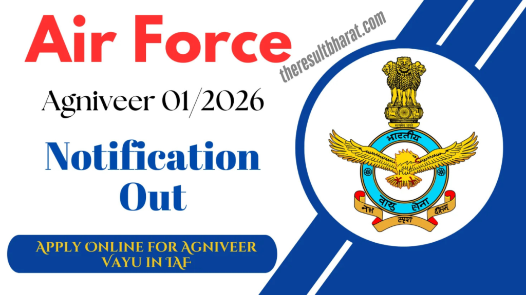 Indian Airforce Agniveer Vayu Intake 01/2026 Exam City Intimation