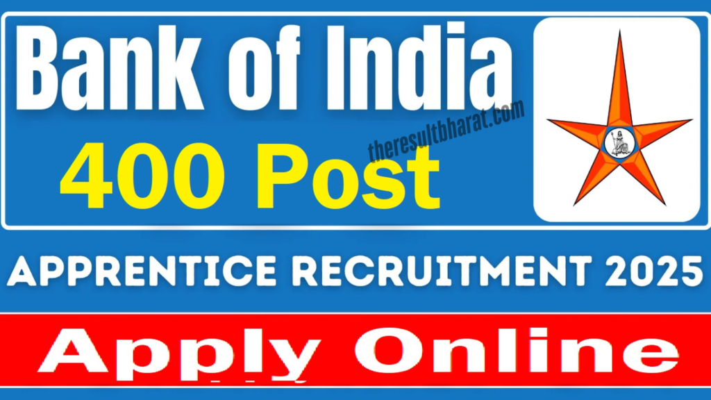 Bank Of India BOI Apprentice Recruitment Online Form 2025 (400 Post)