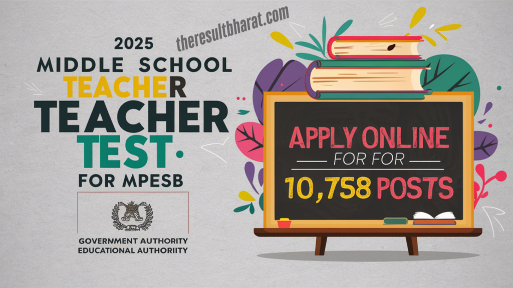 MPESB Primary School Teacher & Middle School Teacher Selection Test Recruitment Online Form 2025 (Re-Open)