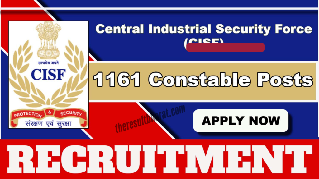 CISF Constable Tradesmen Recruitment Online Form 2025 for 1161 Post
