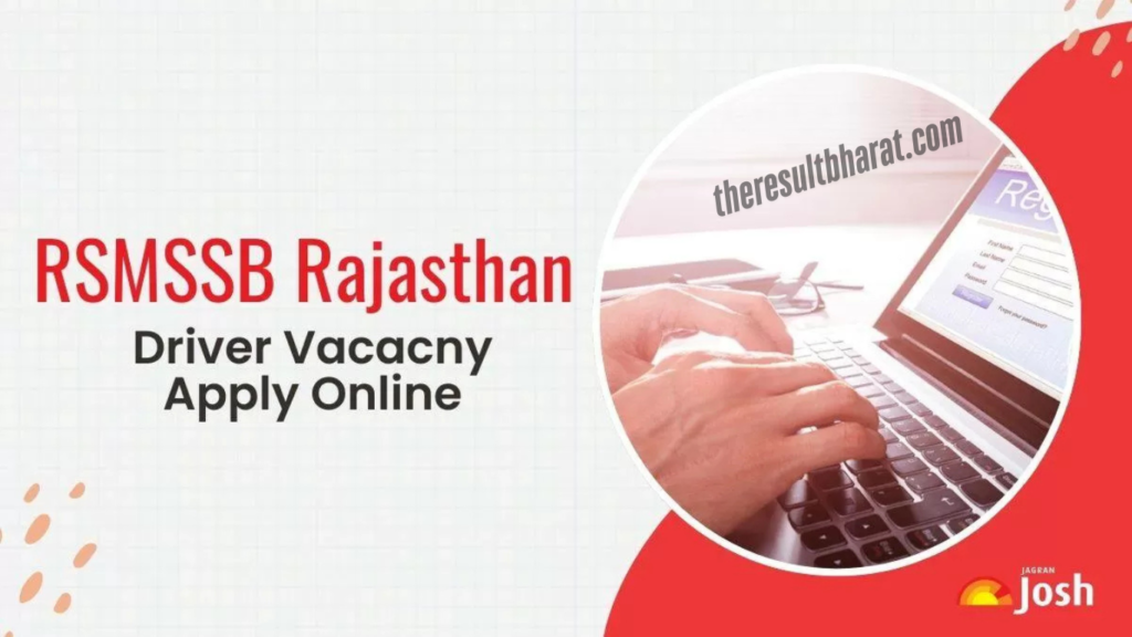 Rajasthan RSSB Driver Recruitment Online Form 2025 for 2756 Post