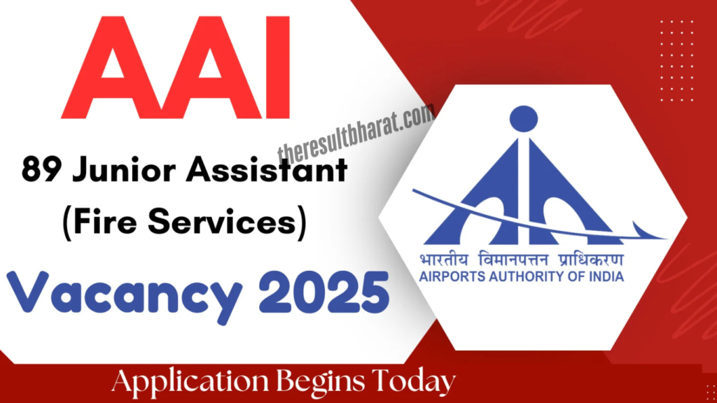 AAI Junior Assistant Fire Services Recruitment Online Form 2025