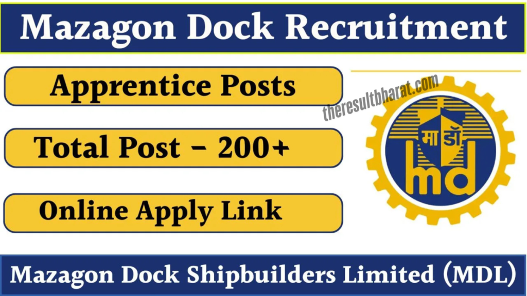 Mazagon Dock MDL Graduate/ Diploma Apprentice Online Form 2025
