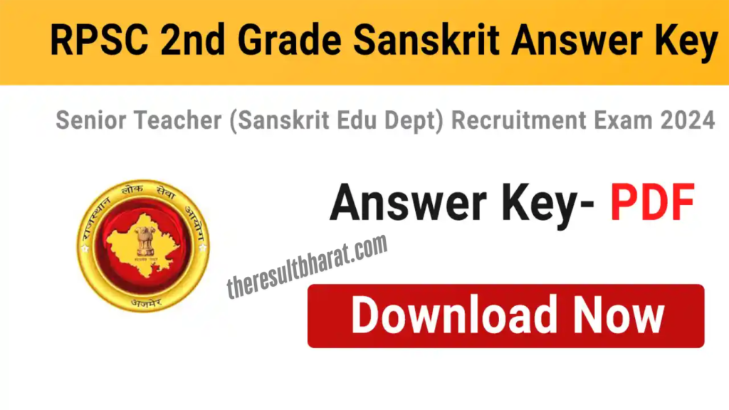RPSC Senior Teacher Sanskrit Edu Dept. 2024 Answer Key