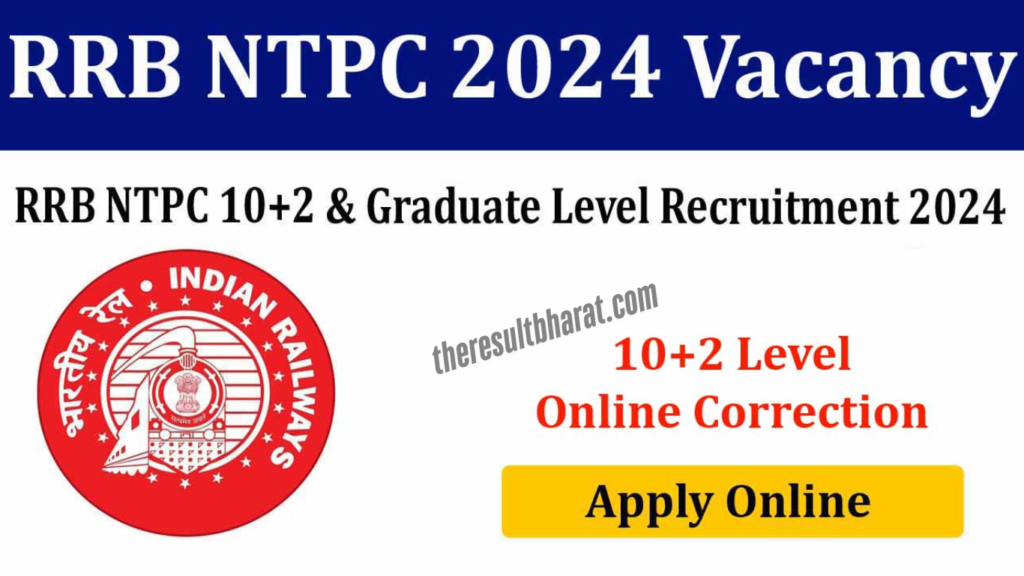 Railway RRB NTPC 10+2 Inter Level CEN No. 06/2024 Recruitment Online Correction 2024