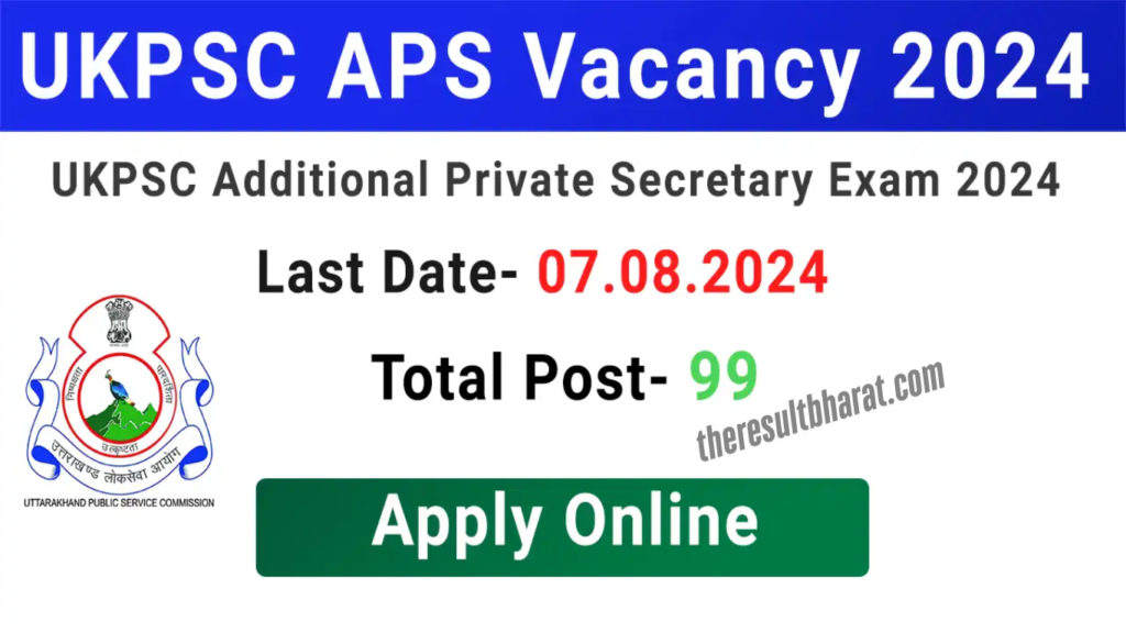 Uttarakhand UKPSC Additional Private Secretary APS Recruitment Online Form 2024
