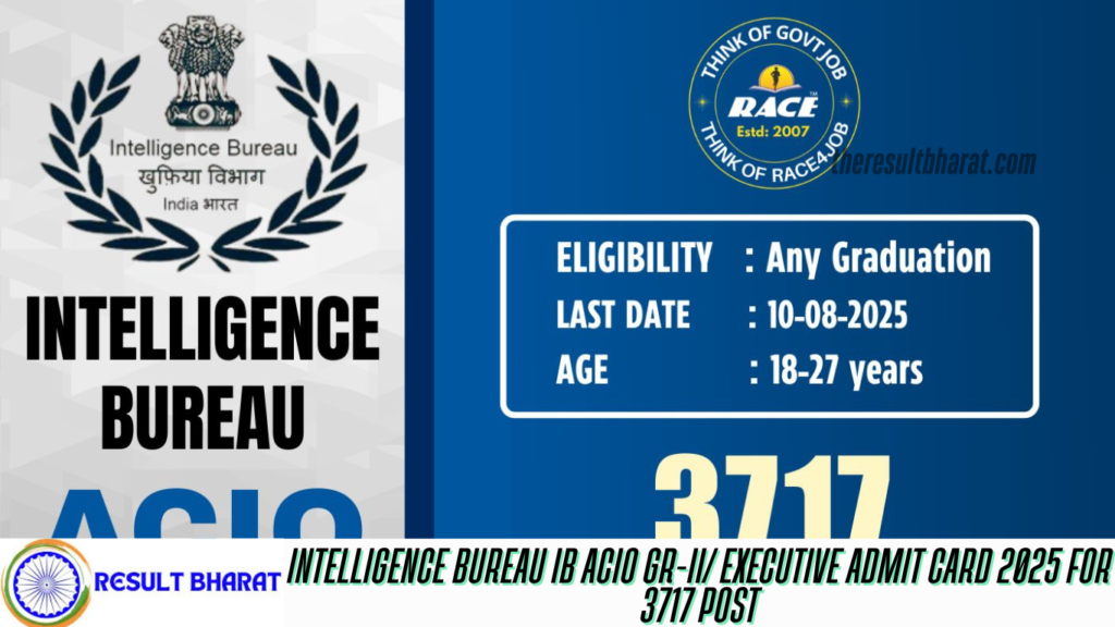 Intelligence Bureau IB ACIO Gr-II/ Executive Admit Card 2025 For 3717 Post