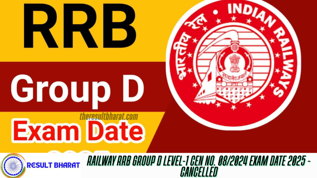 Railway RRB Group D Level-1 CEN No. 08/2024 Exam Date 2025 - Cancelled